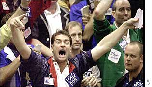 Shares traders selling as the markets fell
