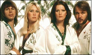 Benny Andersson (r) with the other members of Abba in their heyday