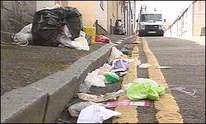 Rubbish on street