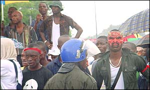 Government supporters protesting decision to grant nationality to Ouattara
