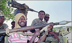 Somalia miliamen in Mogadishu