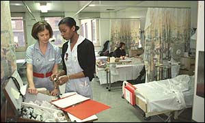 Nurses: Sir Anthony Grabham said a third of the NHS was excellent, a third satisfactory and a third 
