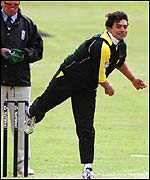 Saqlain bowling against England last summer