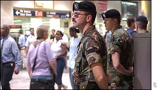 National guardsmen at Penn Station