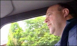 Dean Robinson drives into Ebbw Vale steelworks 