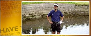 Jean Van de Velde in Carnoustie's Barry Burn in 1999