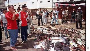 Debris from the explosion