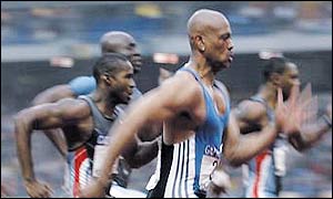 Maurice Greene races to victory in Paris
