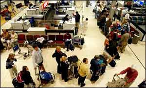 Passengers waiting in airport