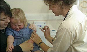 Child being vaccinated