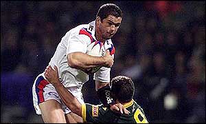 Great Britain captain Andy Farrell in action against the Australians