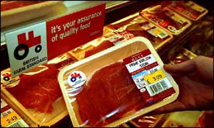 NFU red tractor logo on meat
