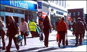 Shoppers in Southampton