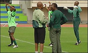 Onigbinde takes a training session