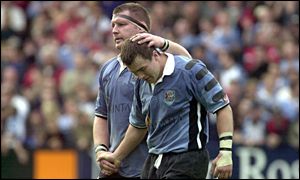 Dai Young congratulates Iestyn Harris