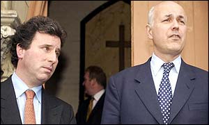 Oliver Letwin and Iain Duncan Smith on their visit to Brixton