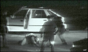 Rodney King being beaten by LAPD, 3 March 1991