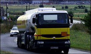 Shell fuel tanker