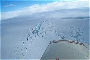Ice cauldron from air   Earthwatch