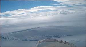 Ice cauldron from air   Earthwatch