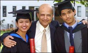 Noraisha and Iskander Yusof with their father, Farooq 