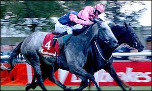 Capricho (4) on the way to a dead heat finish with Mine