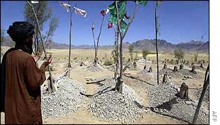 Graves of bombing victims
