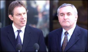 Tony Blair held talks with Irish PM Bertie Ahern