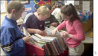 Children in a school library