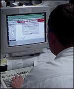 man using computer