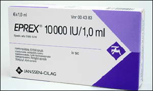 Eprex, a drug to treat anaemia, is marketed in Canada and Europe