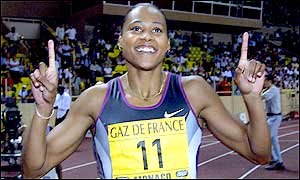 Jones won in 10.84 seconds to close in on a share of 50 kilos of gold on offer to any athlete who remains unbeaten throughout  the Golden League season