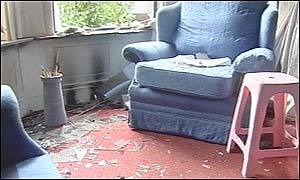 Windows were broken in attack by loyalists