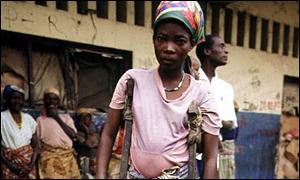 Polio victim