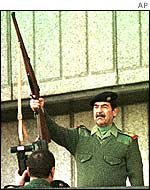 Iraqi President Saddam Hussein
