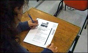 pupil sitting exam 