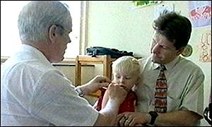 A child getting the MMR