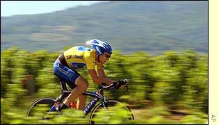 Lance Armstrong won the stage by almost a minute