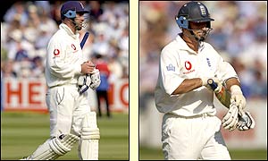India remove Graham Thorpe for one and Nasser Hussain for 12  