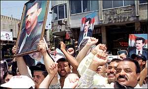 Syrians show their support for Bashar al-Assad's presidency
