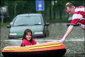 Girl in inflatable
