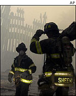 Fire fighters at the  World Trade Center 