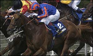 Smirk and jockey Kevin Darley on their way to victory