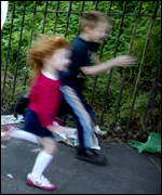 Children running