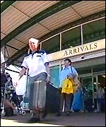 travellers arriving at Cardiff