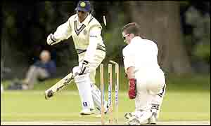 Sunita Singh is run out by a direct hit