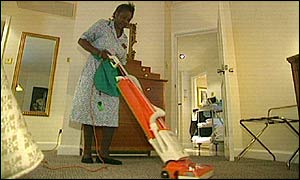 A hotel cleaner