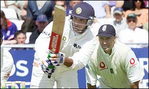 Captain Sourav Ganguly goes past 50 as  India seem certain to secure the draw  