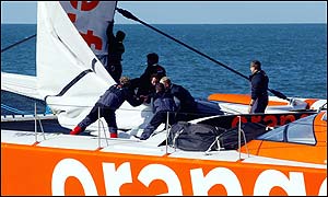 The 110-foot catamaran Orange