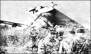 the wreckage of the Mi-26 helicopter